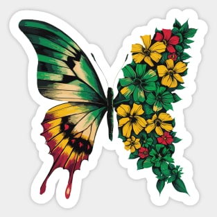 Butterfly Juneteenth Rasta Reggae Jamaica Women Girls Cute Sticker